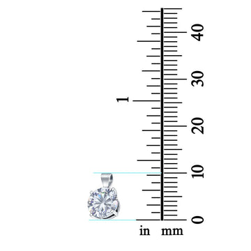 Simulated Cubic Zirconia Round Charm Pendant 925 Sterling Silver (10mm)